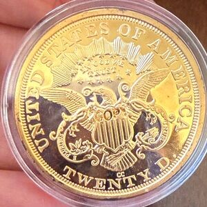 Replica Copy Tribute coin 1870 Liberty Head Double Eagle $20 gold plated